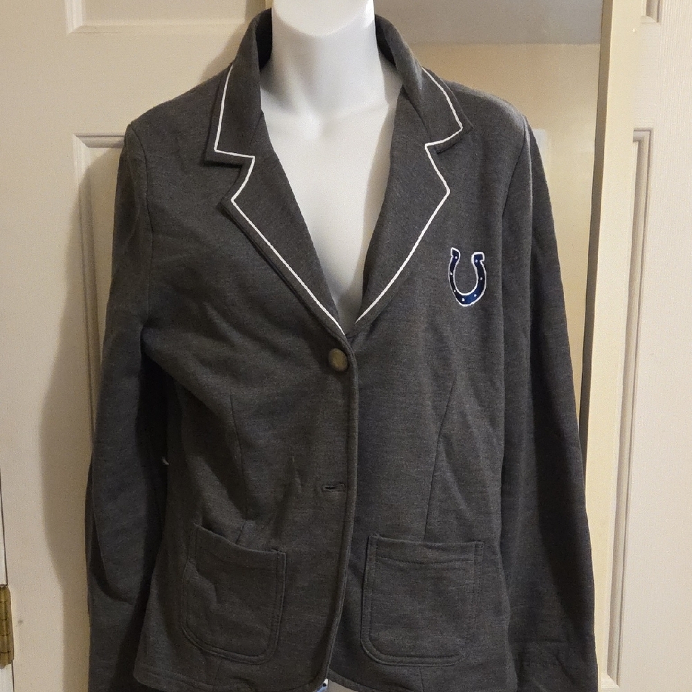 Indianapolis Colts Women's Gray Blazer with Embroidered Logo
